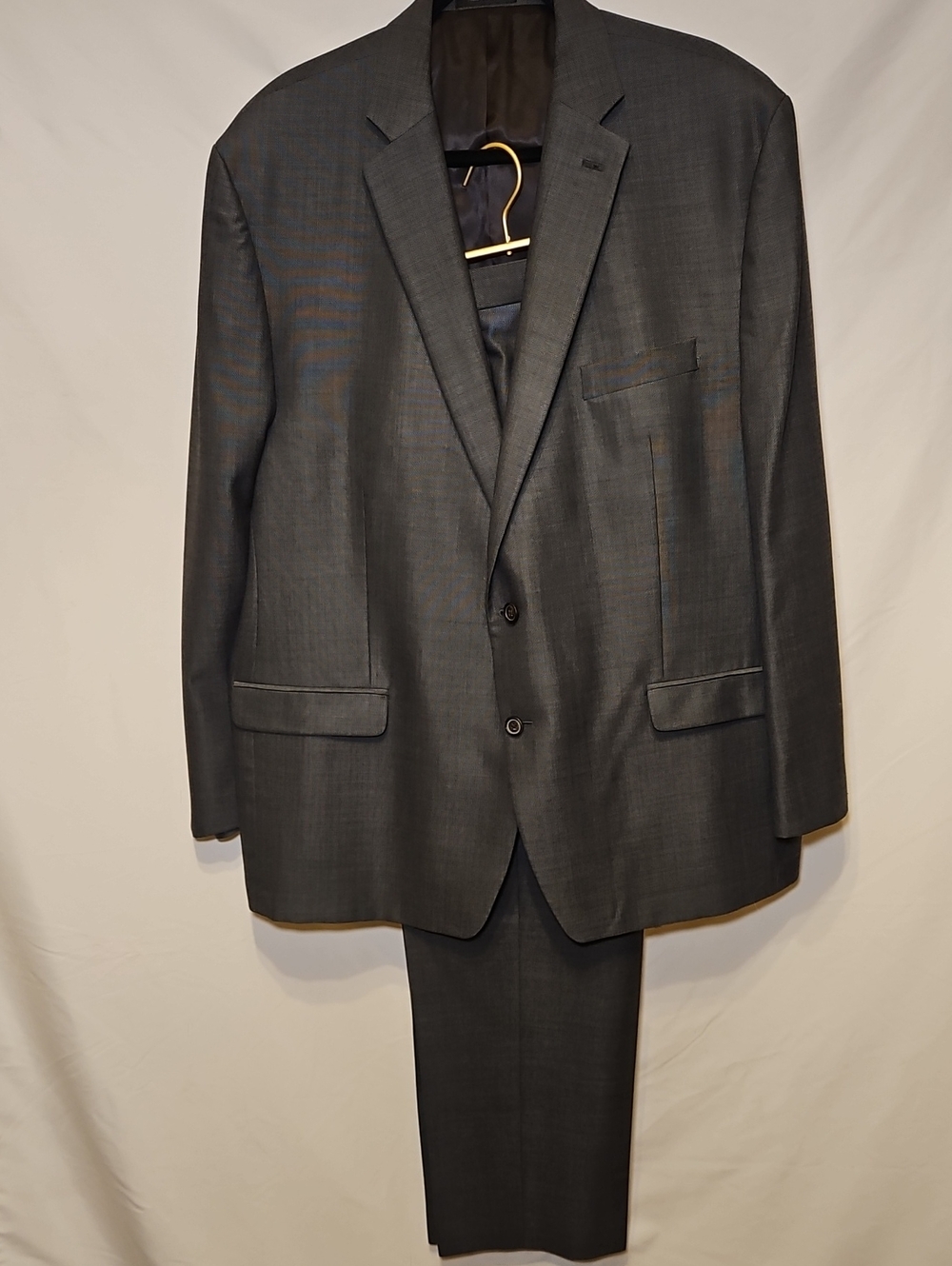 Lauren Ralph Lauren Mens 50R Gray Wool Blend 2 Piece Suit Blazer Pants